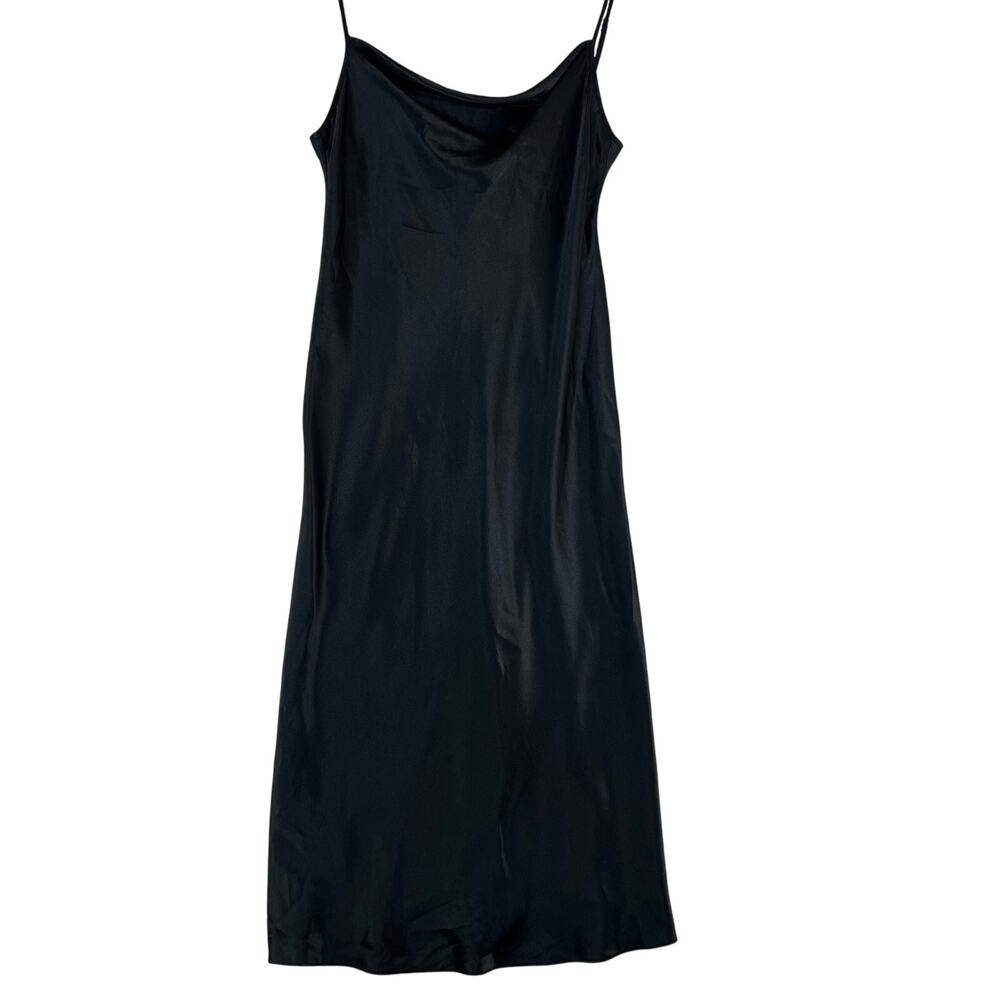 Vintage Expressions California Dynasty Womens Slip Dress Large Black Cowl Neck